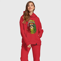 Женский костюм оверсайз Rasta lioN, цвет: красный — фото 2