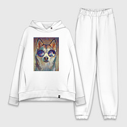 Женский костюм оверсайз Husky style, цвет: белый