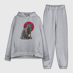 Женский костюм оверсайз Кот программист и мышка