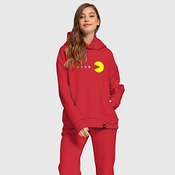 Женский костюм оверсайз Pac - man Для пары, цвет: красный — фото 2