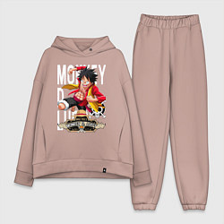 Женский костюм оверсайз One Piece Monkey Большой Куш Манки, цвет: пыльно-розовый