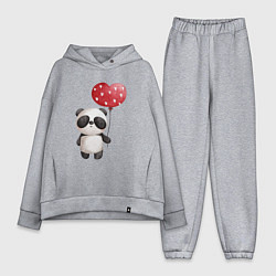 Женский костюм оверсайз Панда с шариком в виде сердца
