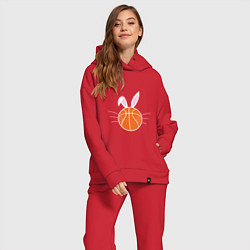 Женский костюм оверсайз Basketball Bunny, цвет: красный — фото 2