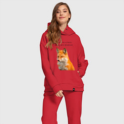 Женский костюм оверсайз Маленький принц - цитата лиса, цвет: красный — фото 2