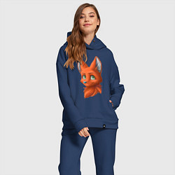 Женский костюм оверсайз Милая лисичка Cute fox, цвет: тёмно-синий — фото 2