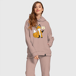 Женский костюм оверсайз I am a stupid fox, цвет: пыльно-розовый — фото 2