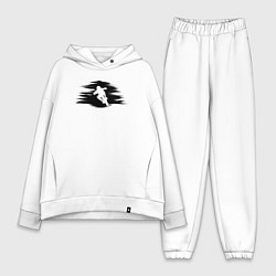 Женский костюм оверсайз Погнали кататься, цвет: белый