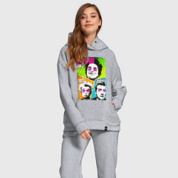 Женский костюм оверсайз GREEN DAY ГРИН ДЭЙ ПОСТЕР, цвет: меланж — фото 2