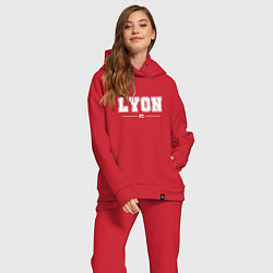 Женский костюм оверсайз Lyon Football Club Классика, цвет: красный — фото 2