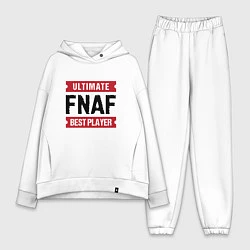 Женский костюм оверсайз FNAF: таблички Ultimate и Best Player, цвет: белый