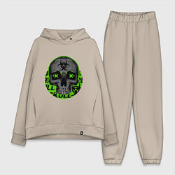 Женский костюм оверсайз SKULL TOXIC, цвет: миндальный