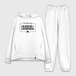 Женский костюм оверсайз League of Legends Gaming Champion: рамка с лого и, цвет: белый