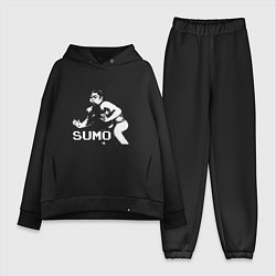 Женский костюм оверсайз Sumo pixel art, цвет: черный