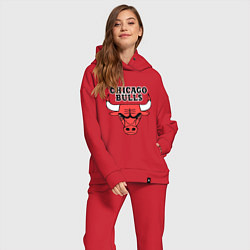 Женский костюм оверсайз Chicago Bulls, цвет: красный — фото 2