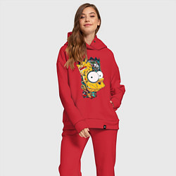 Женский костюм оверсайз Cyber-Bart - Simpsons family, цвет: красный — фото 2