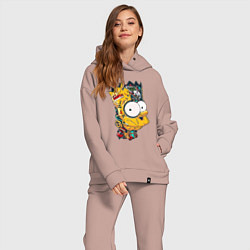 Женский костюм оверсайз Cyber-Bart - Simpsons family, цвет: пыльно-розовый — фото 2