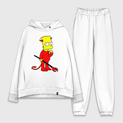 Женский костюм оверсайз Bart Simpson - devil, цвет: белый