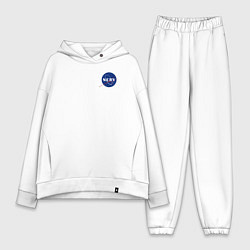 Женский костюм оверсайз NASA NERV Evangelion - little logo, цвет: белый