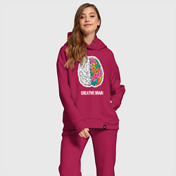 Женский костюм оверсайз Creative Brain, цвет: маджента — фото 2