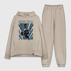 Женский костюм оверсайз Ниндзя шахмат