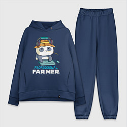 Женский костюм оверсайз Professional Farmer - панда геймер, цвет: тёмно-синий