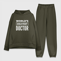 Женский костюм оверсайз Worlds okayest doctor