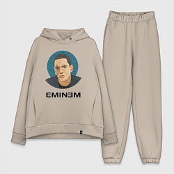 Женский костюм оверсайз Eminem поп-арт, цвет: миндальный