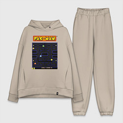 Женский костюм оверсайз Pac-Man на ZX-Spectrum, цвет: миндальный