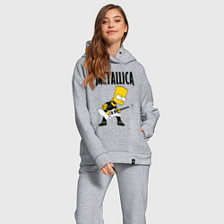 Женский костюм оверсайз Металлика Барт Симпсон, цвет: меланж — фото 2