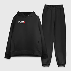 Женский костюм оверсайз Логотип N7, цвет: черный
