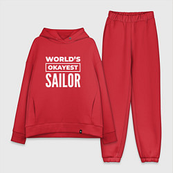 Женский костюм оверсайз Worlds okayest sailor, цвет: красный