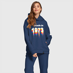 Женский костюм оверсайз Made in 1973 liquid art, цвет: тёмно-синий — фото 2