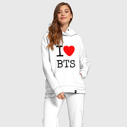 Женский костюм оверсайз I love BTS, цвет: белый — фото 2