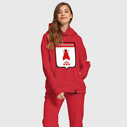 Женский костюм оверсайз Мухосранск, цвет: красный — фото 2