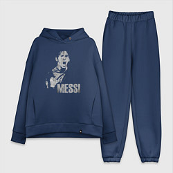 Женский костюм оверсайз Leo Messi scream, цвет: тёмно-синий