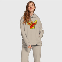 Женский костюм оверсайз Дота 2 - огненный феникс, цвет: миндальный — фото 2