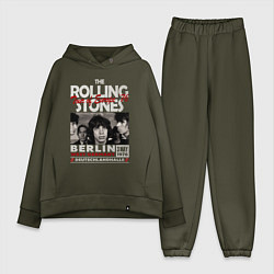 Женский костюм оверсайз The Rolling Stones rock, цвет: хаки