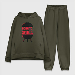Женский костюм оверсайз Born to grill, цвет: хаки