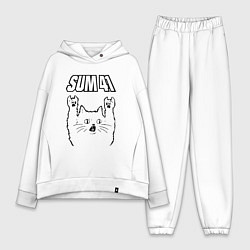 Женский костюм оверсайз Sum41 - rock cat, цвет: белый