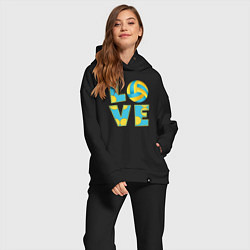 Женский костюм оверсайз Volleyball love, цвет: черный — фото 2