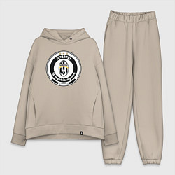 Женский костюм оверсайз Juventus club, цвет: миндальный