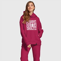Женский костюм оверсайз Straight outta Skalitz, цвет: маджента — фото 2
