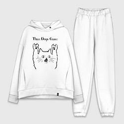 Женский костюм оверсайз Three Days Grace - rock cat, цвет: белый