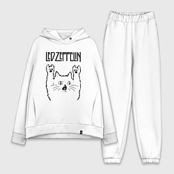 Женский костюм оверсайз Led Zeppelin - rock cat, цвет: белый