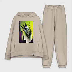 Женский костюм оверсайз Музыка города 2 - Хуф и Ся, цвет: миндальный