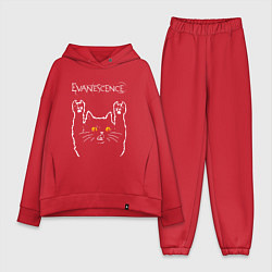 Женский костюм оверсайз Evanescence rock cat, цвет: красный