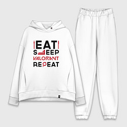 Женский костюм оверсайз Надпись: eat sleep Valorant repeat