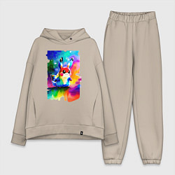 Женский костюм оверсайз Акварельный Пикачу - поп-арт