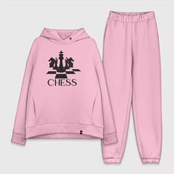 Женский костюм оверсайз Chess play, цвет: светло-розовый