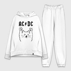 Женский костюм оверсайз AC DC - rock cat, цвет: белый